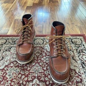 Red Wing Shoes Brown Leather Moc Toe Work Boots